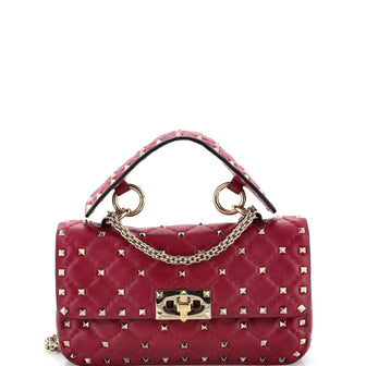 Valentino Garavani Rockstud Spike Flap Bag Quilted Leather Small