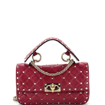Valentino Garavani Rockstud Spike Flap Bag Quilted Leather Small