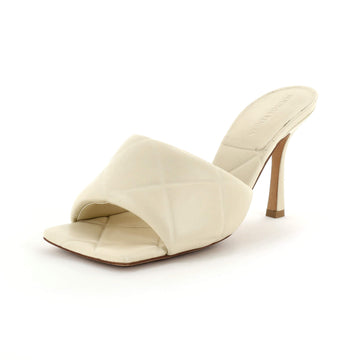 Bottega Veneta Women's Lido Heeled Sandals Quilted Embossed Leather