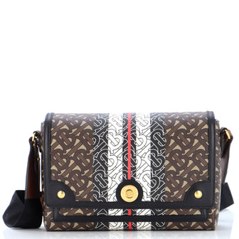 Burberry Note Crossbody Bag Monogram E-Canvas Medium