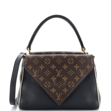 Louis Vuitton Double V Handbag Calfskin with Monogram Canvas