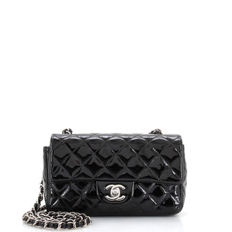 Chanel Classic Single Flap Bag Quilted Patent Mini
