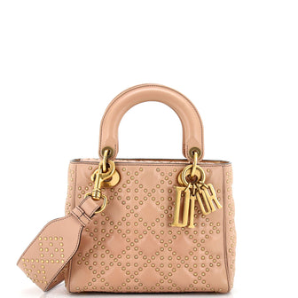 Christian Dior Supple Lady Dior Bag Cannage Studded Lambskin Mini