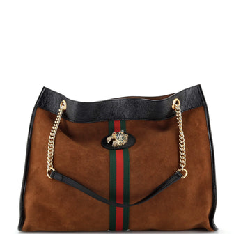 Gucci Rajah Chain Tote Suede Large