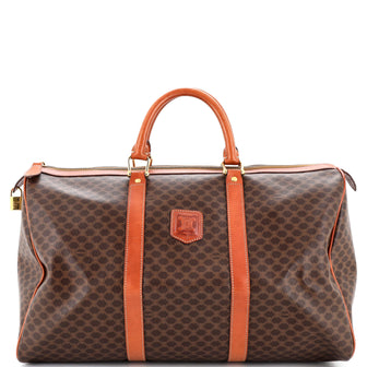 Celine Vintage Duffle Bag Macadam Coated Canvas Large