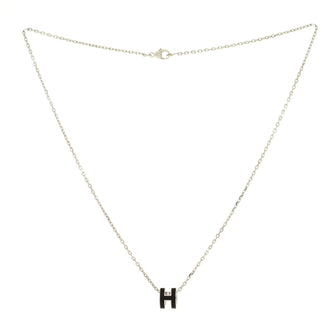 Hermes Pop H Pendant Chain Necklace Metal and Enamel Mini