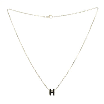 Hermes Pop H Pendant Chain Necklace Metal and Enamel Mini