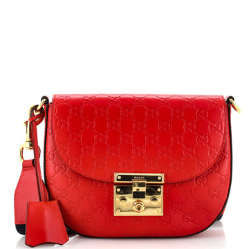Gucci Padlock Saddle Shoulder Bag Guccissima Leather Medium