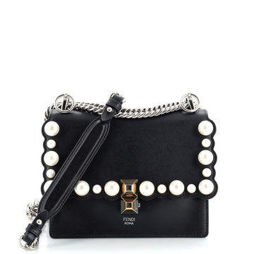 Fendi Kan I Bag Pearl Embellished Leather Small