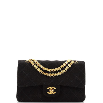 Chanel Vintage Reissue Chain Double Flap Bag Quilted Jersey Small