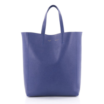 Celine Vertical Cabas Tote Grained Calfskin Small Blue 2481706