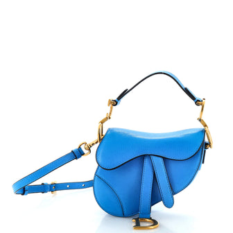 Christian Dior Saddle Handbag Leather Micro