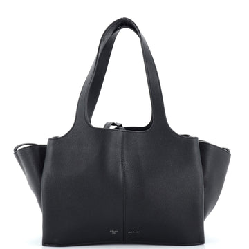 Celine Tri-Fold Shoulder Bag Grained Calfskin Small