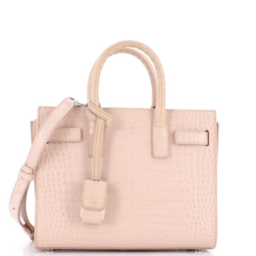 Saint Laurent Sac de Jour NM Bag Crocodile Embossed Leather Nano