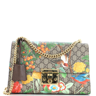 Gucci Padlock Shoulder Bag Tian Print GG Coated Canvas Medium