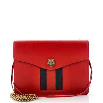 Gucci Animalier Web Chain Shoulder Bag Leather Small
