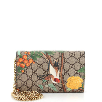 Gucci Chain Wallet Tian Print GG Coated Canvas