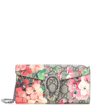 Gucci Dionysus Chain Wallet Blooms Print GG Coated Canvas Long