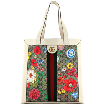 Gucci Ophidia Soft Open Tote Flora GG Coated Canvas Large