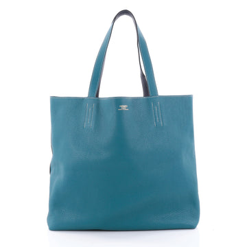 Hermes Double Sens Tote Clemence 36 Blue 2482806