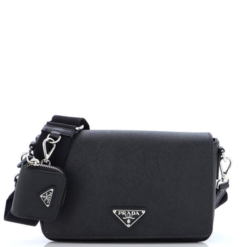Prada Flap Messenger Bag Saffiano Leather