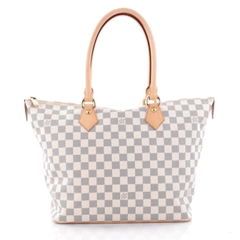 Louis Vuitton Saleya Handbag Damier MM White 2483001