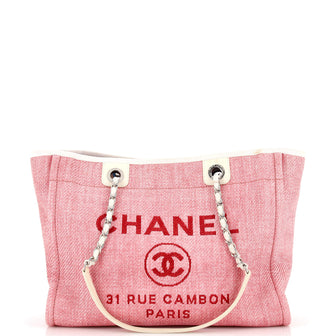 Chanel Deauville Tote Raffia Small