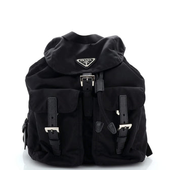 Prada Double Front Pocket Backpack Tessuto Small