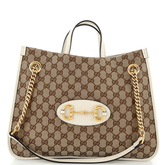 Gucci Horsebit 1955 Chain Tote GG Canvas Medium
