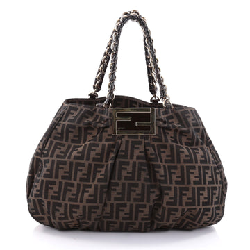 Fendi Mia Tote Zucca Canvas Large Brown 2483601
