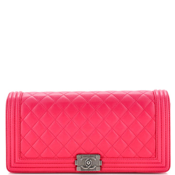Chanel Boy Wrist Strap Clutch Quilted Lambskin