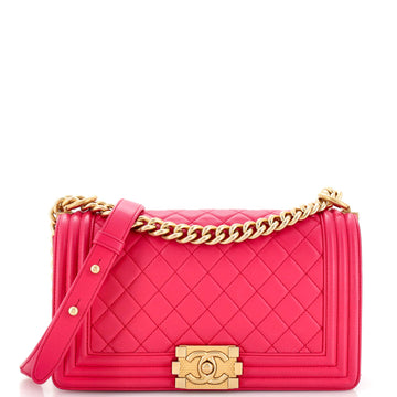 Chanel Boy Flap Bag Quilted Lambskin New Medium