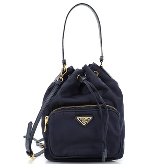 Prada Drawstring Bucket Bag Tessuto Small