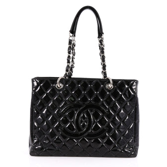 Chanel Grand Shopping Tote Quilted Patent Black 2484001