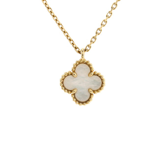 Van Cleef & Arpels Sweet Alhambra Pendant Necklace 18K Yellow Gold and Mother of Pearl