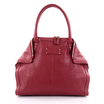 Alexander McQueen De Manta Tote Leather Mini Red 2484103