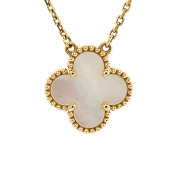 Van Cleef & Arpels Vintage Alhambra Pendant Necklace 18K Yellow Gold and Mother of Pearl