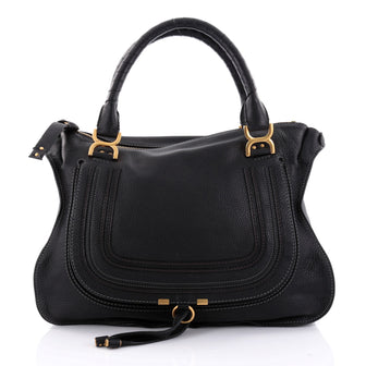 Chloe Marcie Shoulder Bag Leather Large Black 2484403