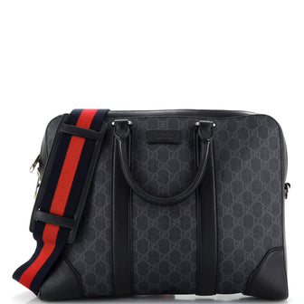 Gucci Convertible Zip Around Briefcase GG Coated Canvas Medium