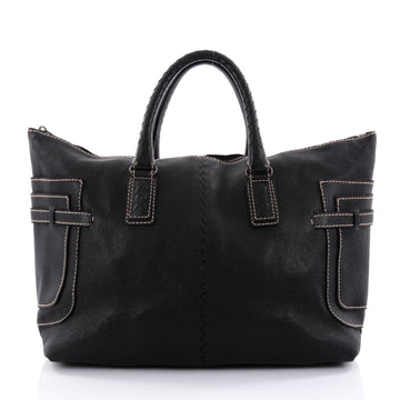 Bottega Veneta Weekender Bag Leather with Intrecciato Black 2484801