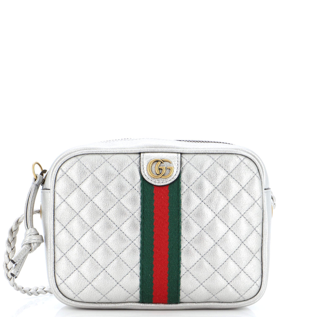 Gucci Trapuntata Camera Bag Quilted Leather Mini Silver 2484941