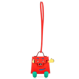 Hermes Kelly Dole Bag Charm Tadelakt with Chevre Mysore