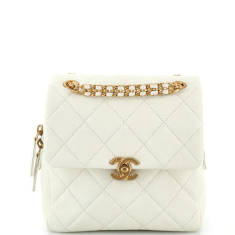 Chanel Chain Melody Flap Backpack Quilted Caviar Small