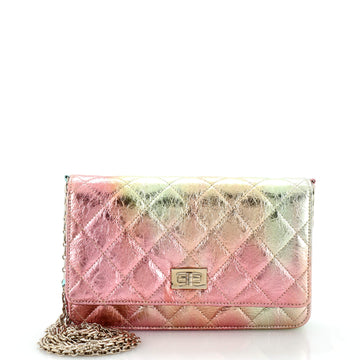 Chanel Rainbow Reissue 2.55 Wallet on Chain Quilted Multicolor Metallic Goatskin