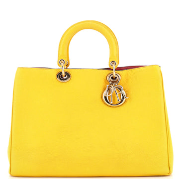 Christian Dior Diorissimo Tote Pebbled Leather Large