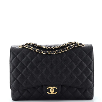Chanel Classic Double Flap Bag Quilted Caviar Maxi