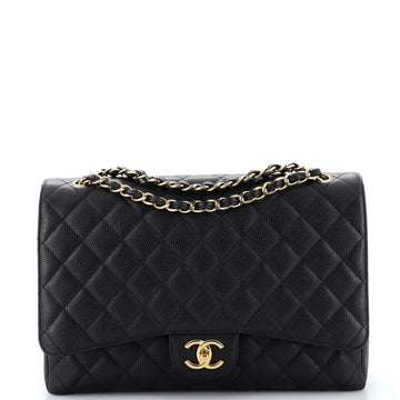 Chanel Classic Double Flap Bag Quilted Caviar Maxi