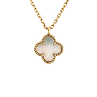 Van Cleef & Arpels Sweet Alhambra Pendant Necklace 18K Yellow Gold and Mother of Pearl