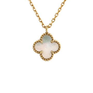 Van Cleef & Arpels Sweet Alhambra Pendant Necklace 18K Yellow Gold and Mother of Pearl