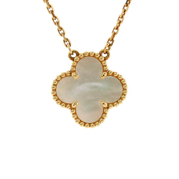 Van Cleef & Arpels Vintage Alhambra Pendant Necklace 18K Yellow Gold and Mother of Pearl